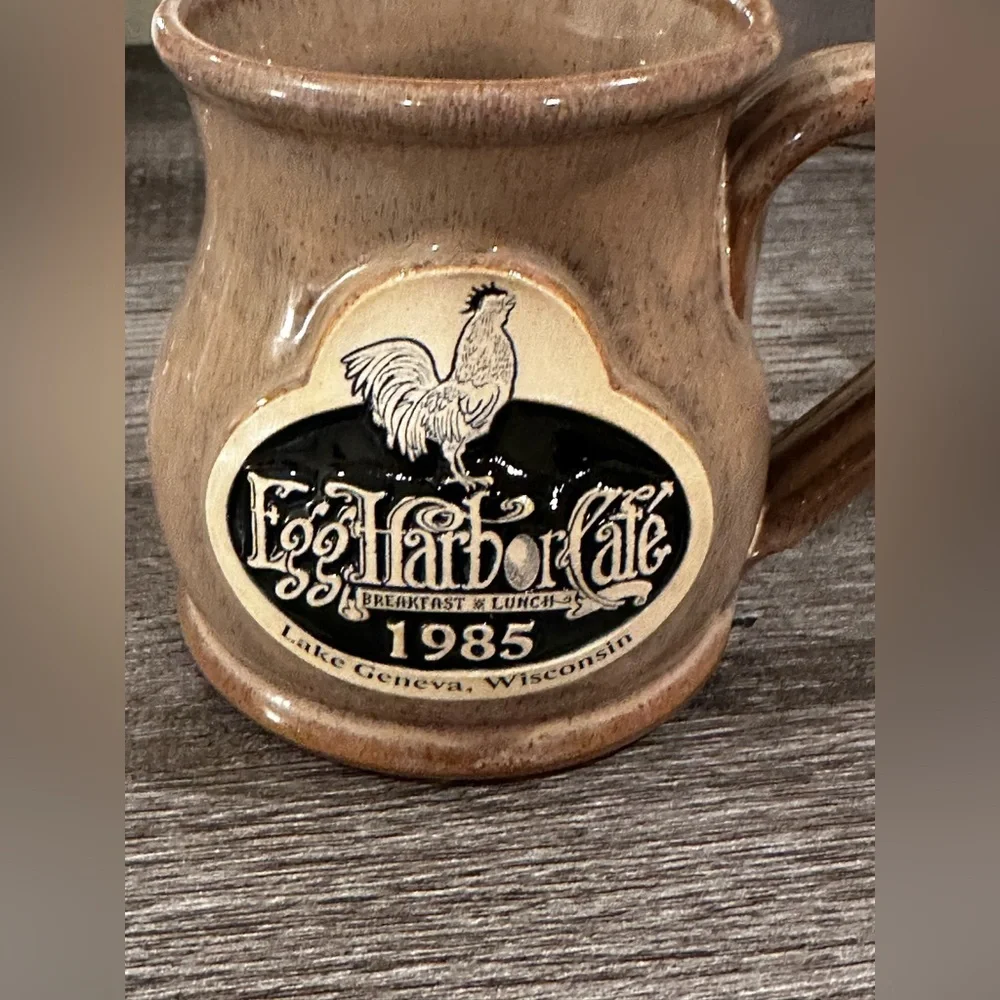 Deneen Pottery Egg Harbor Cafe Mug Rooster Hand Thrown USA 2011